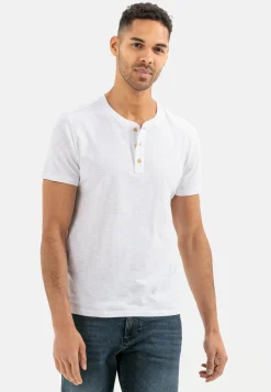 Henley Shirt mit kurzem Arm aus reiner Baumwolle