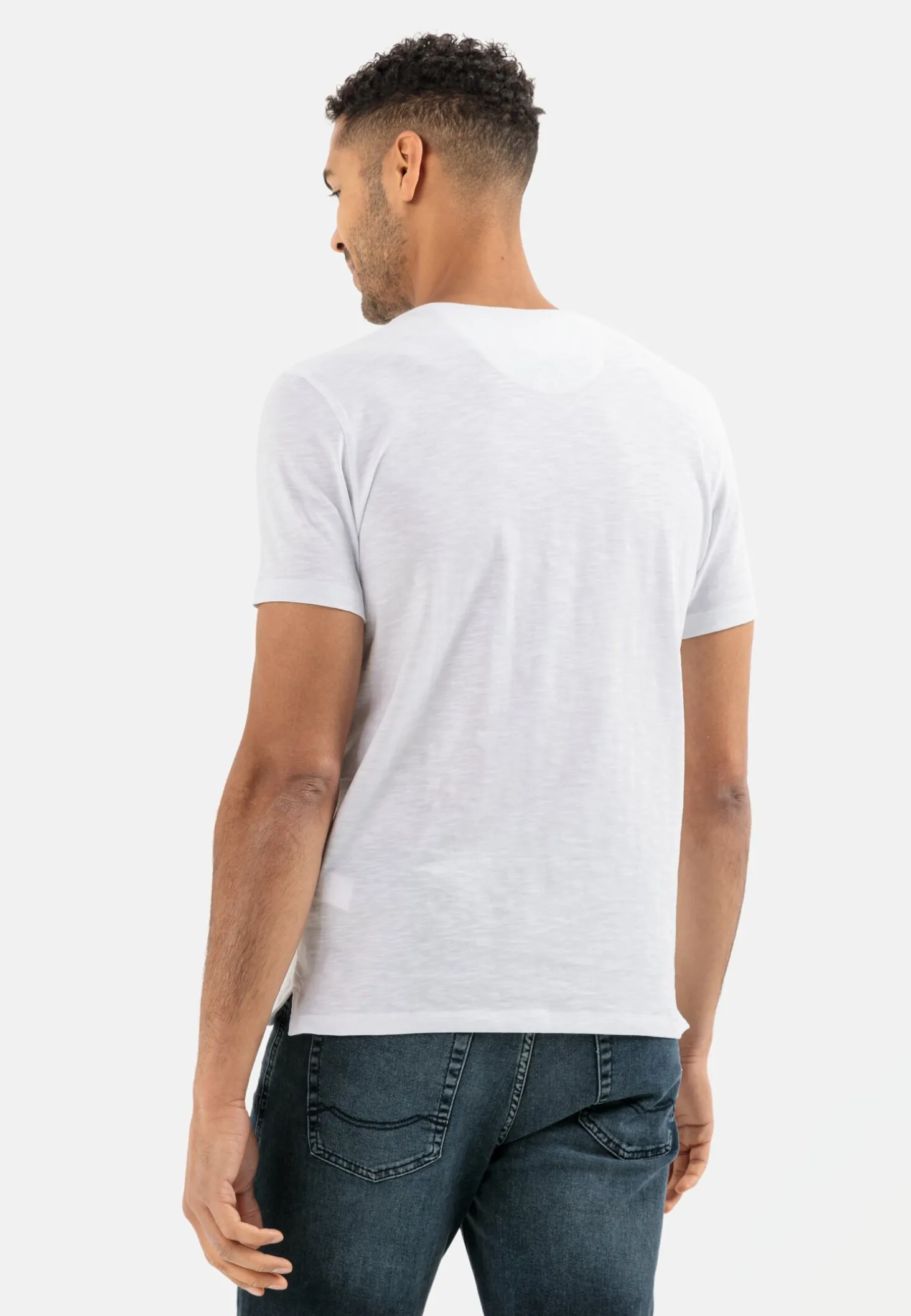 Henley Shirt mit kurzem Arm aus reiner Baumwolle