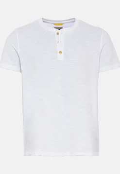 Henley Shirt mit kurzem Arm aus reiner Baumwolle