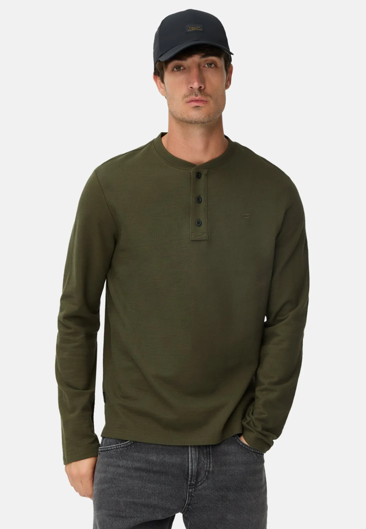 Henleyshirt aus reiner Baumwolle