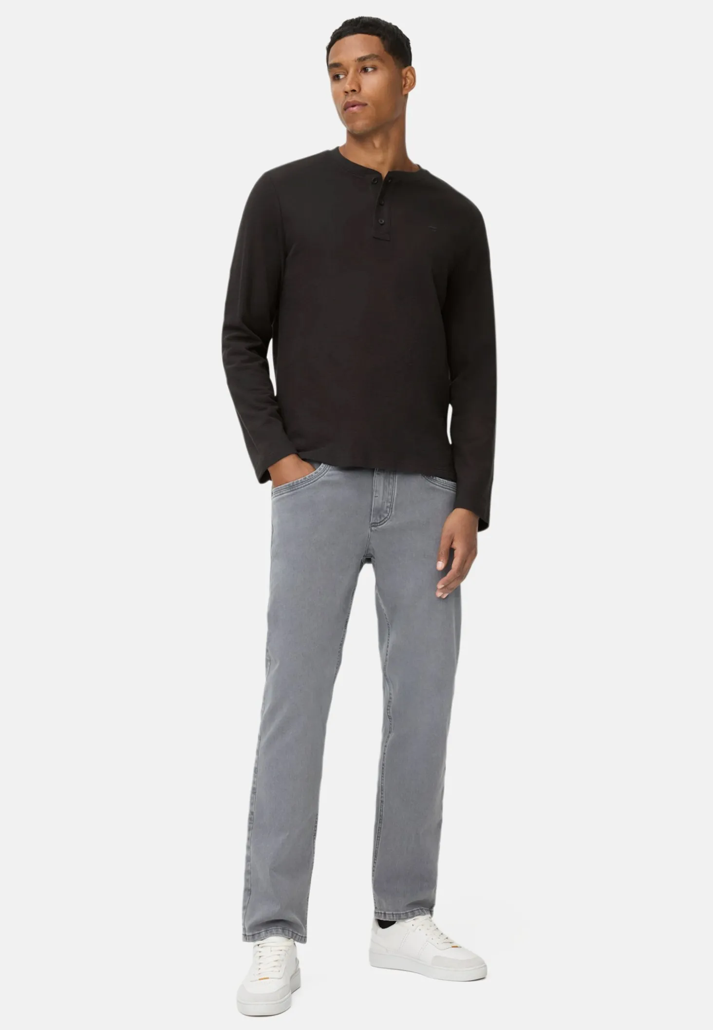 Henleyshirt aus reiner Baumwolle