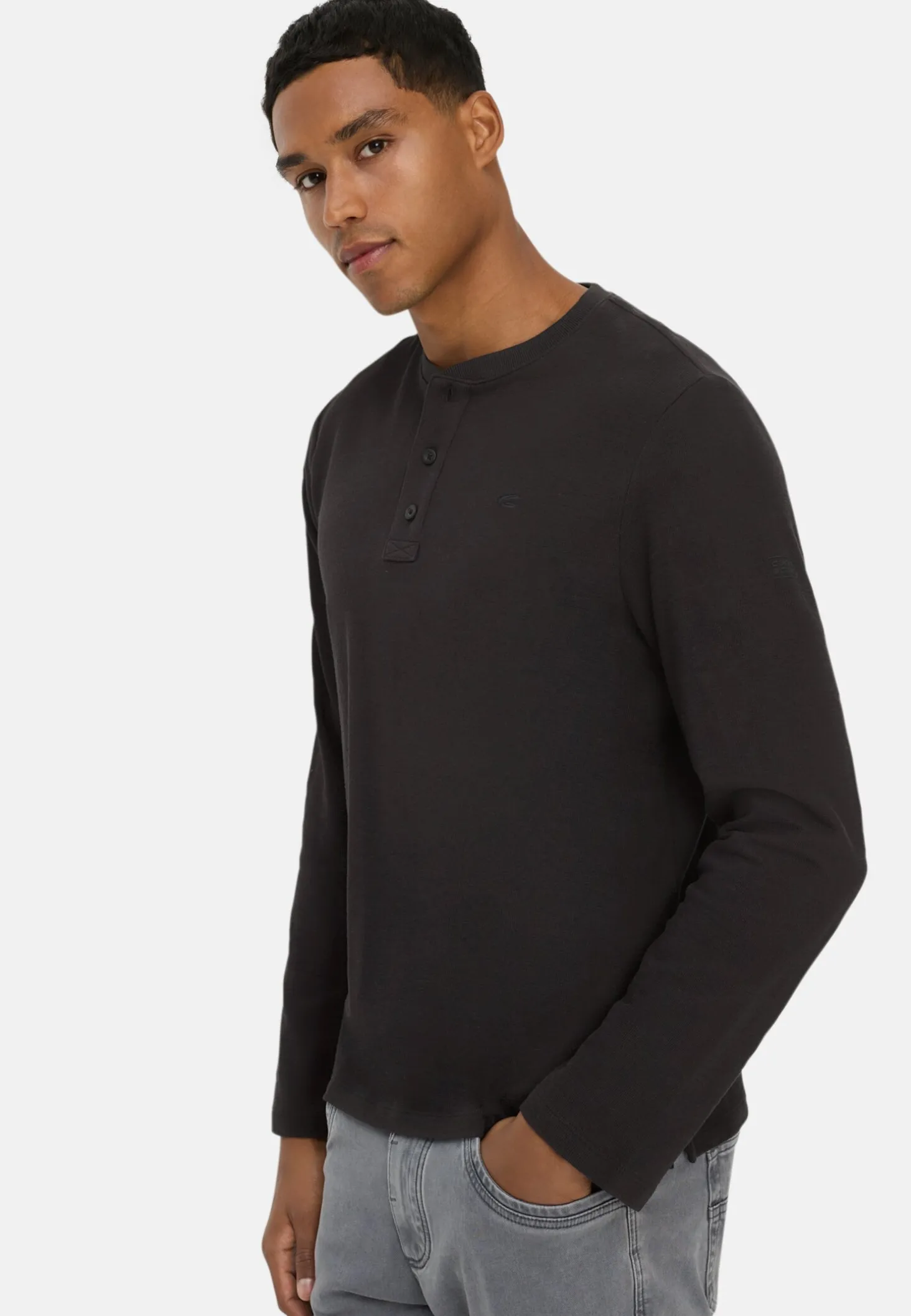 Henleyshirt aus reiner Baumwolle
