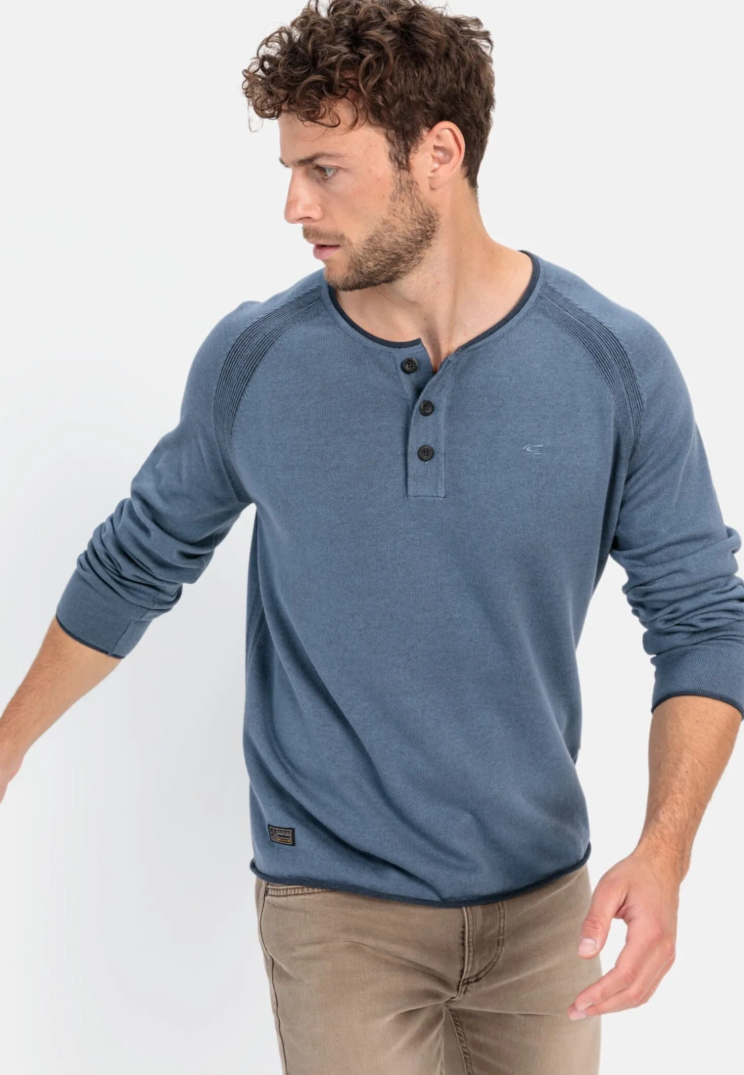 Henleyshirt aus zertifiziertem Organic Cotton