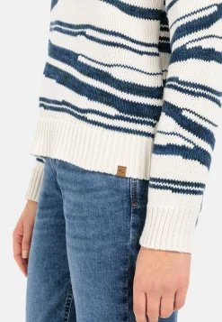 Intarsien Strickpullover aus reiner Baumwolle