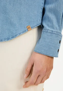 Jeansbluse aus reiner Baumwolle