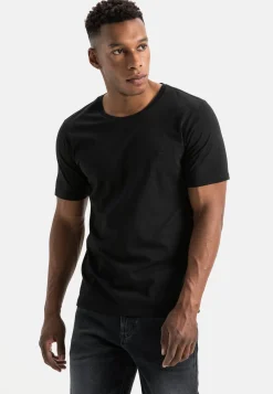Kurzarm Basic T-Shirt aus reiner Baumwolle