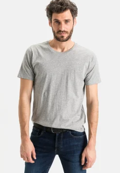 Kurzarm Basic T-Shirt aus reiner Baumwolle