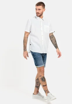 Kurzarm Hemd aus einem Leinen-Baumwoll-Mix