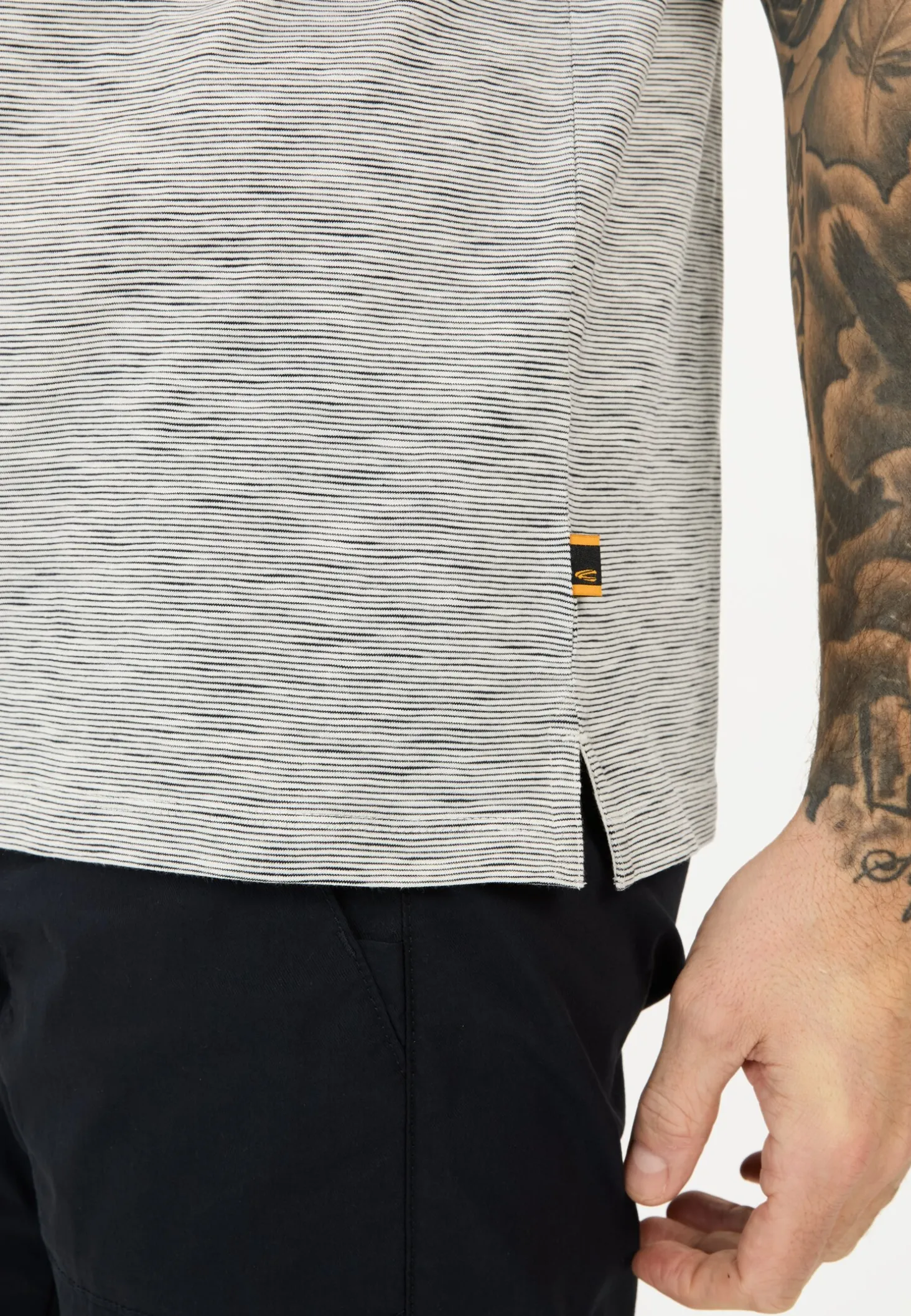 Kurzarm Henley aus reiner Baumwolle