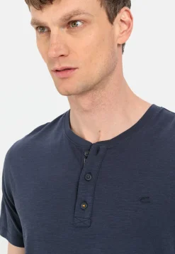 Kurzarm Henleyshirt aus reiner Baumwolle