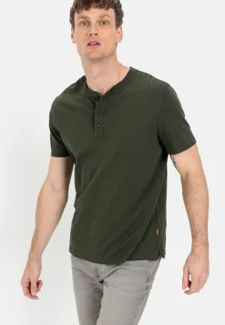 Kurzarm Henleyshirt aus reiner Baumwolle