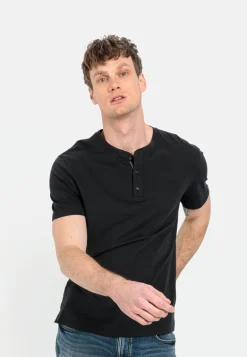 Kurzarm Henleyshirt aus reiner Baumwolle