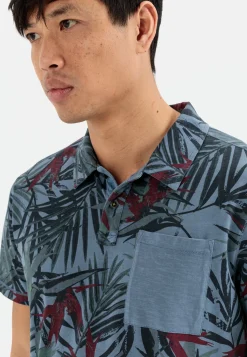 Kurzarm Poloshirt mit Allover-Print