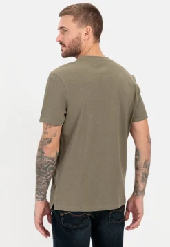 Kurzarm T-Shirt aus Baumwoll-Leinen-Mix