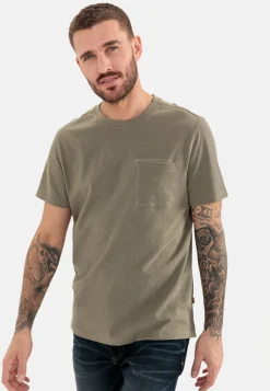Kurzarm T-Shirt aus Baumwoll-Leinen-Mix