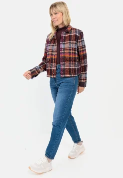 Kurze Jacke im Karomuster