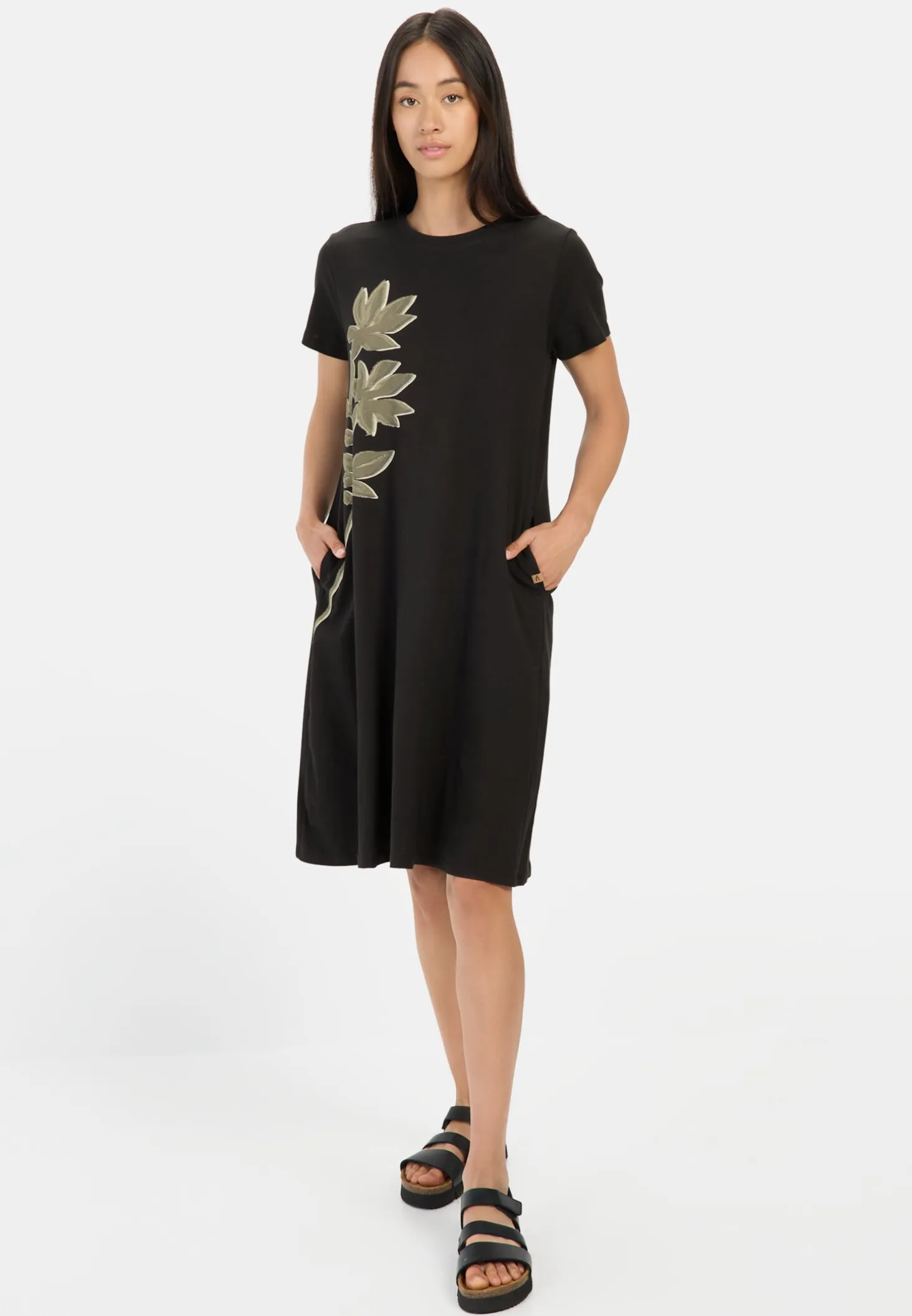 Kurzes T-Shirt-Kleid mit Blumenprint