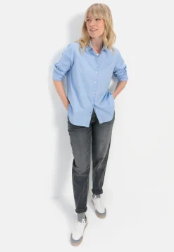 Langarm Bluse aus reiner Baumwolle