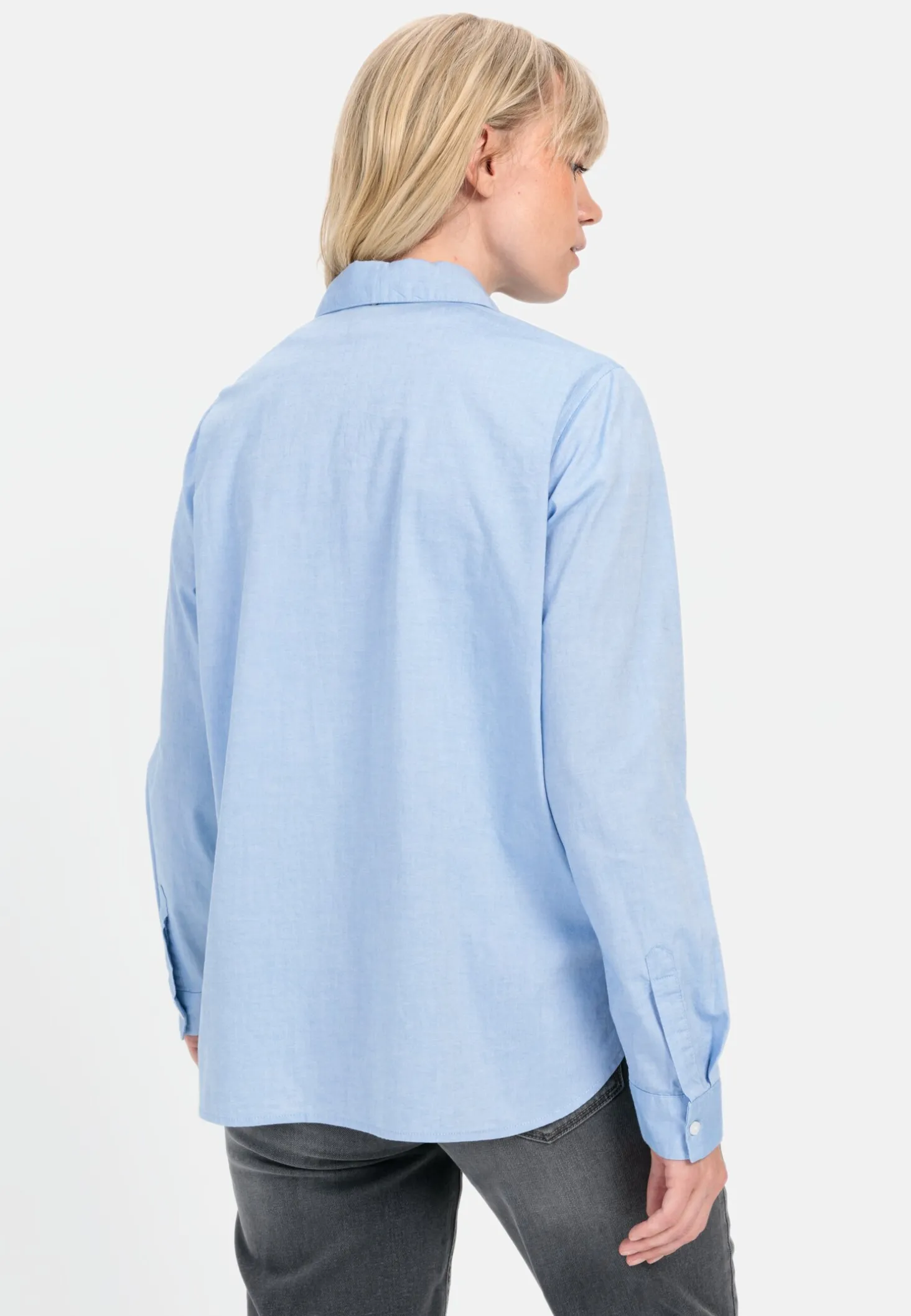 Langarm Bluse aus reiner Baumwolle