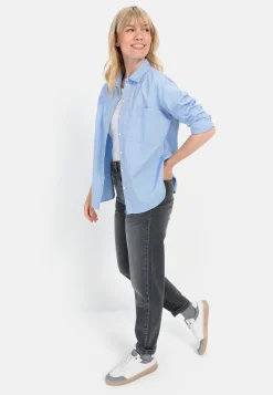 Langarm Bluse aus reiner Baumwolle