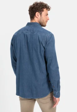 Langarm Hemd in Denim-Optik