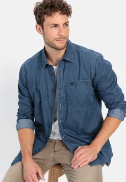 Langarm Hemd in Denim-Optik
