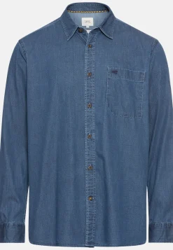 Langarm Hemd in Denim-Optik