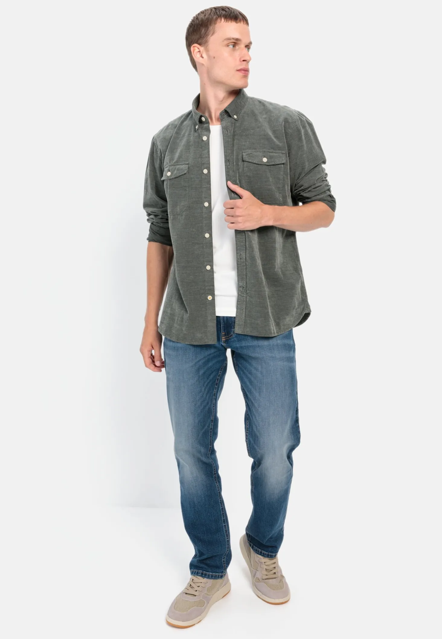 Langarm Hemd in Regular Fit aus Cord