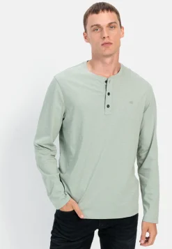Langarm Henley aus reiner Baumwolle