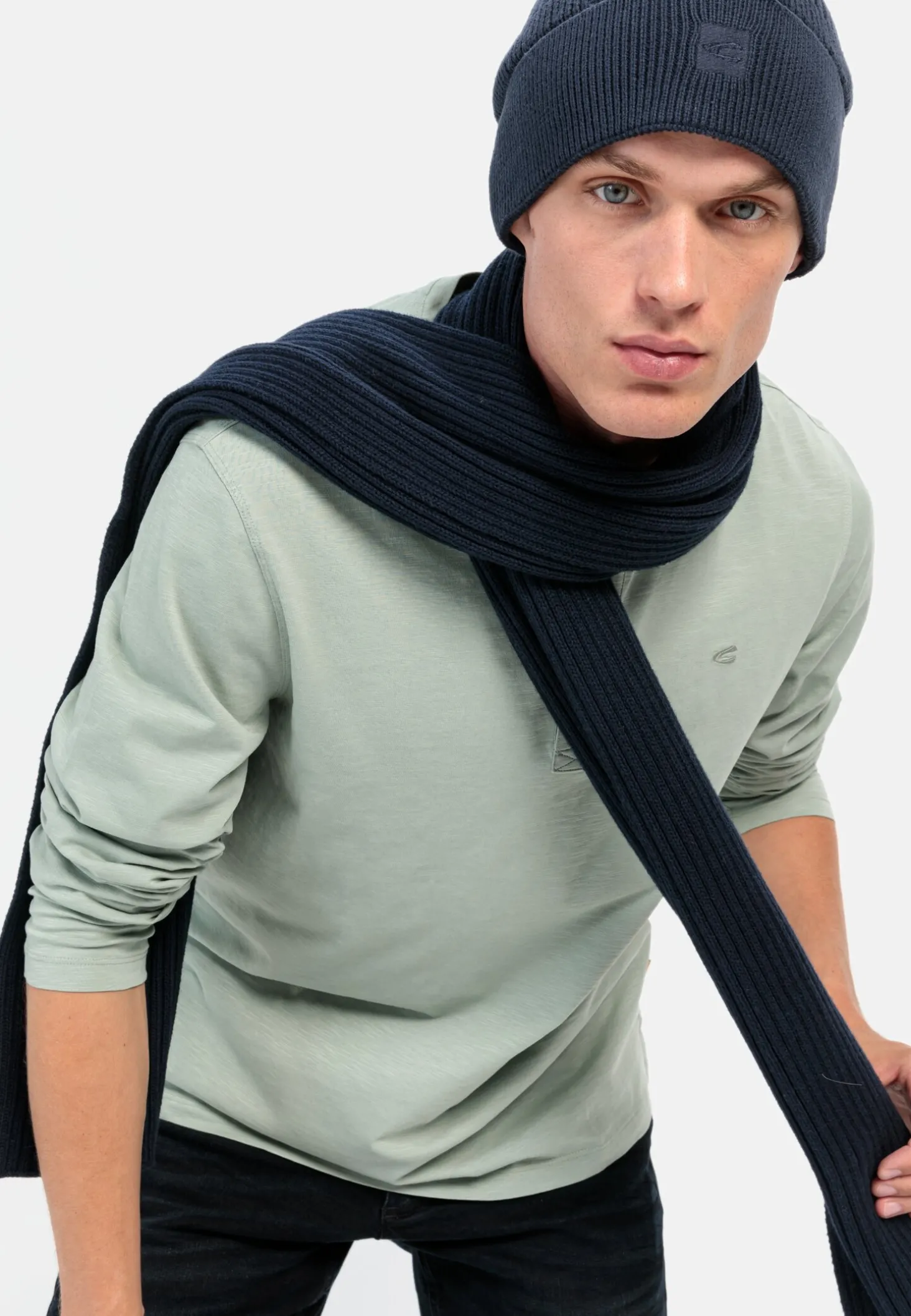 Langarm Henley aus reiner Baumwolle