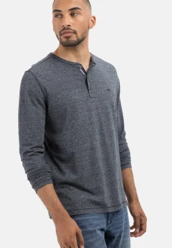 Langarm Henleyshirt aus nachhaltigem Baumwollmix
