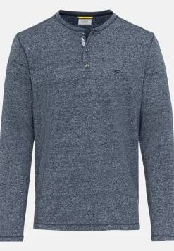 Langarm Henleyshirt aus nachhaltigem Baumwollmix