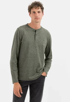 Langarm Henleyshirt aus nachhaltigem Baumwollmix