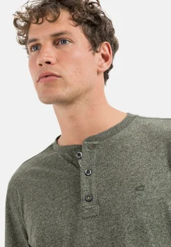 Langarm Henleyshirt aus nachhaltigem Baumwollmix
