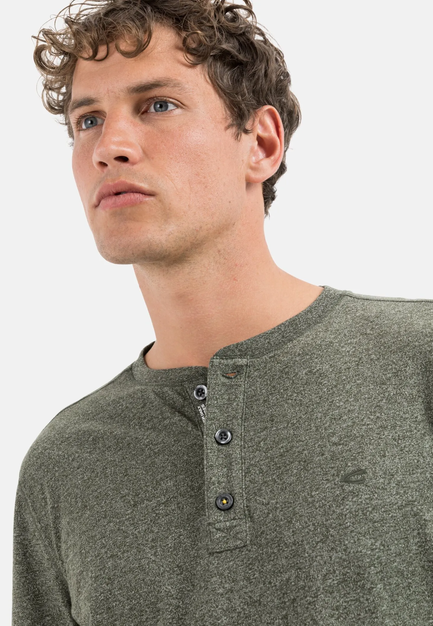 Langarm Henleyshirt aus nachhaltigem Baumwollmix