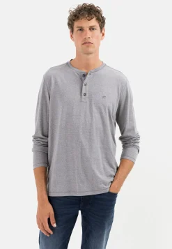 Langarm Henleyshirt aus nachhaltigem Baumwollmix