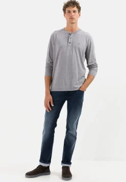 Langarm Henleyshirt aus nachhaltigem Baumwollmix