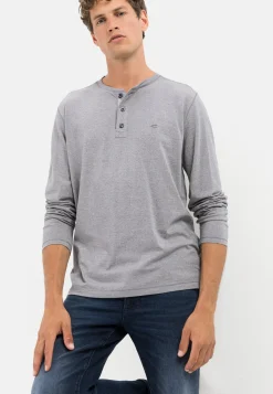 Langarm Henleyshirt aus nachhaltigem Baumwollmix