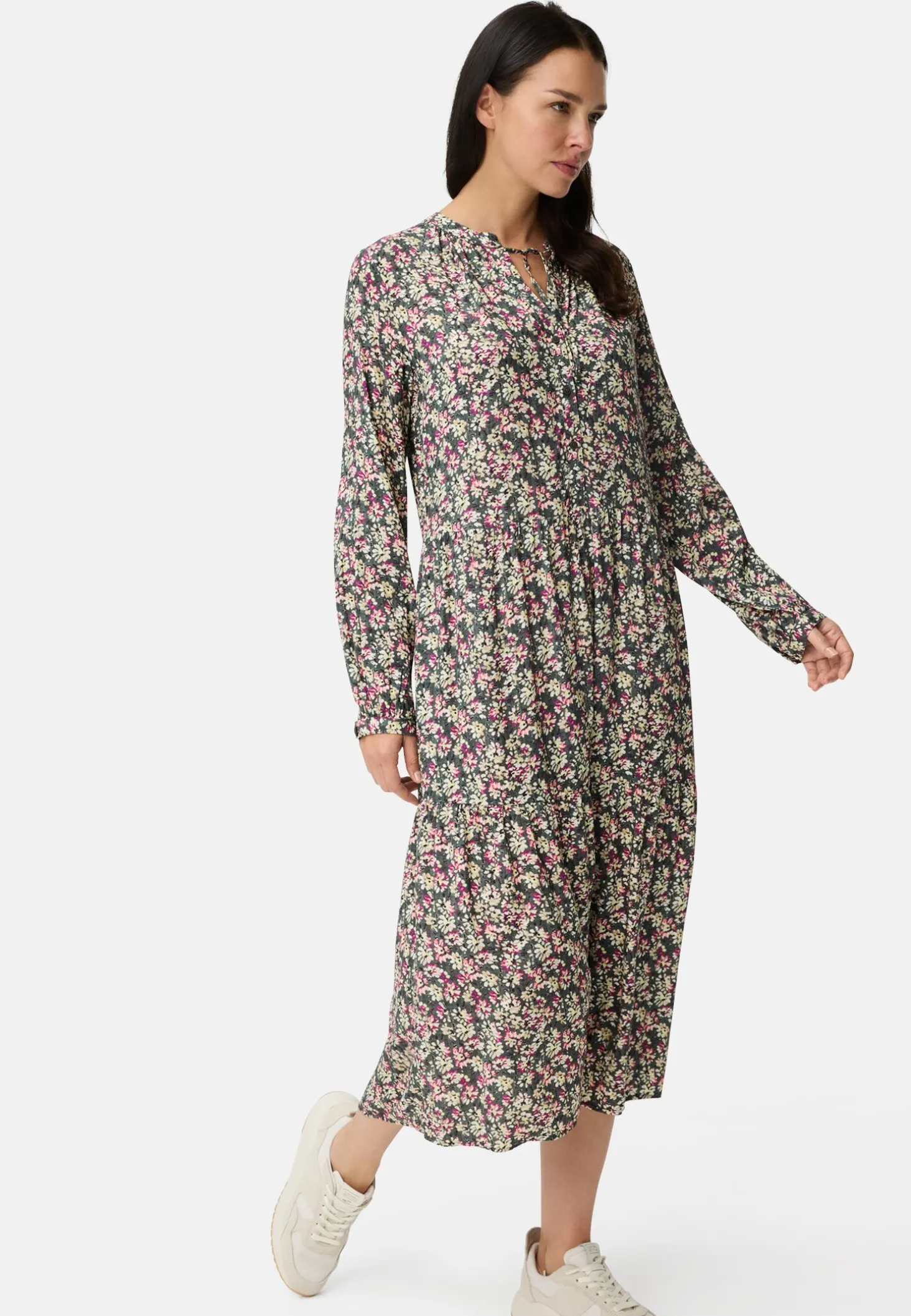 Langarm Kleid aus reiner Viskose