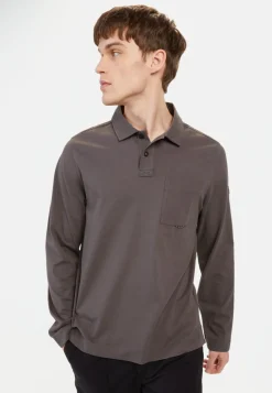 Langarm Poloshirt aus reiner Baumwolle