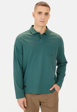 Langarm Poloshirt aus reiner Baumwolle