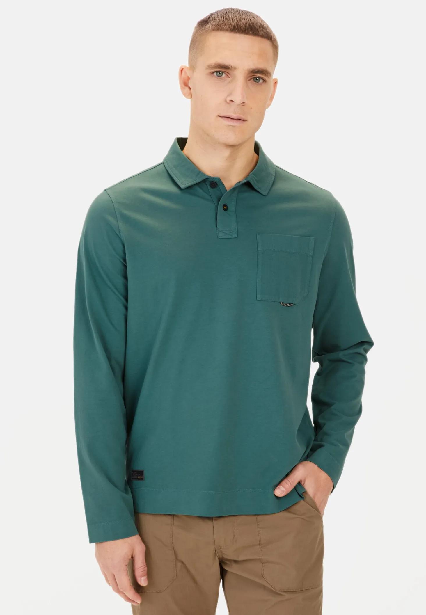 Langarm Poloshirt aus reiner Baumwolle