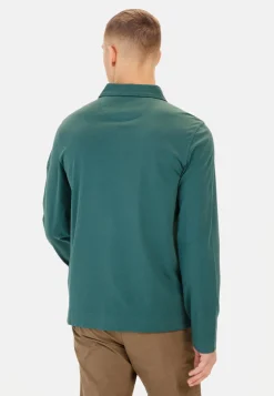 Langarm Poloshirt aus reiner Baumwolle