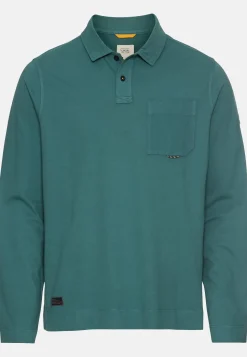 Langarm Poloshirt aus reiner Baumwolle