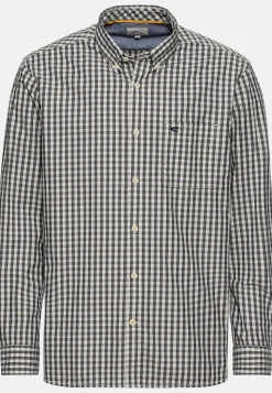 Langarm Shirt aus reiner Baumwolle mit Button-Down-Kragen