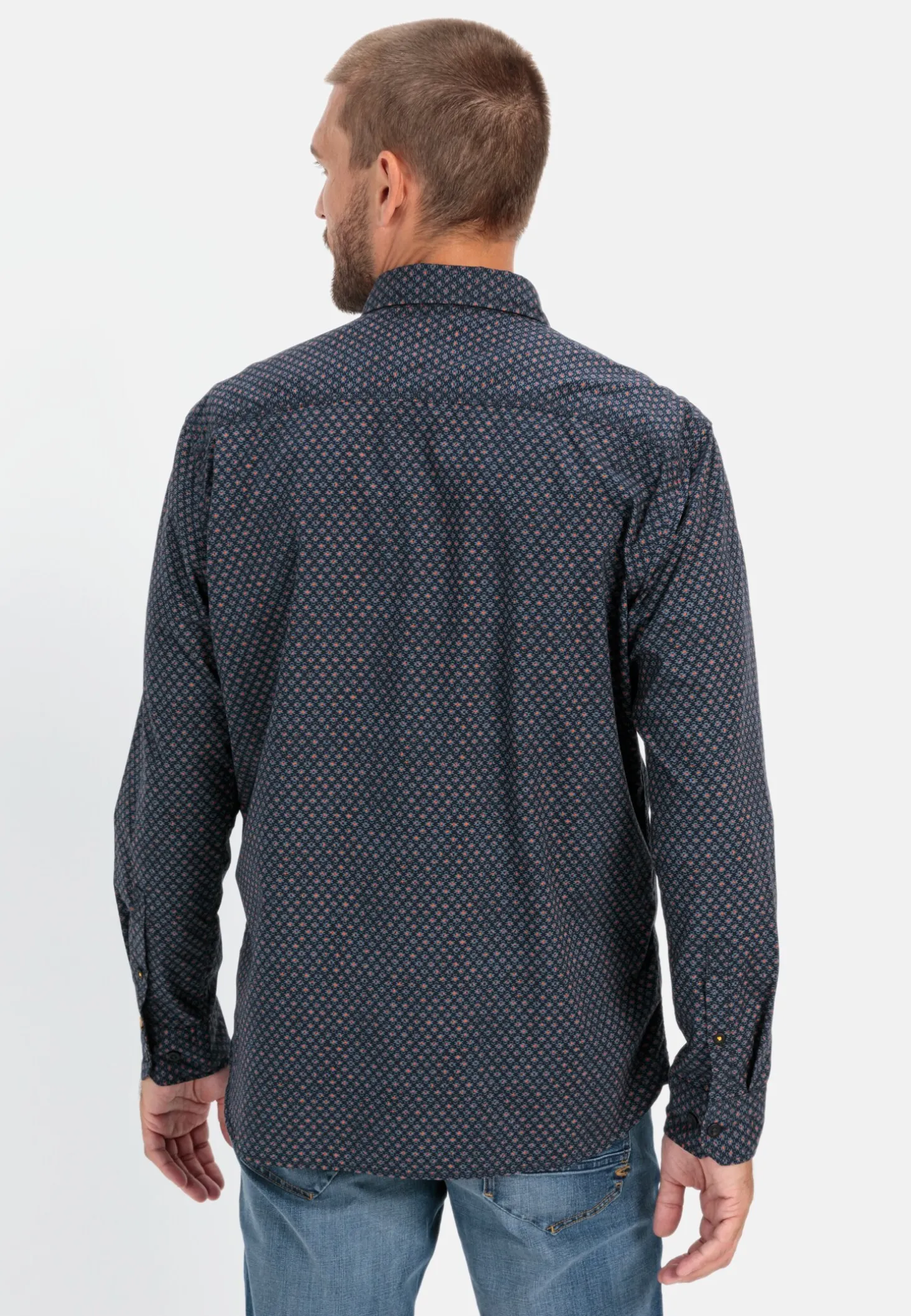 Langarmhemd mit Minimal-Print