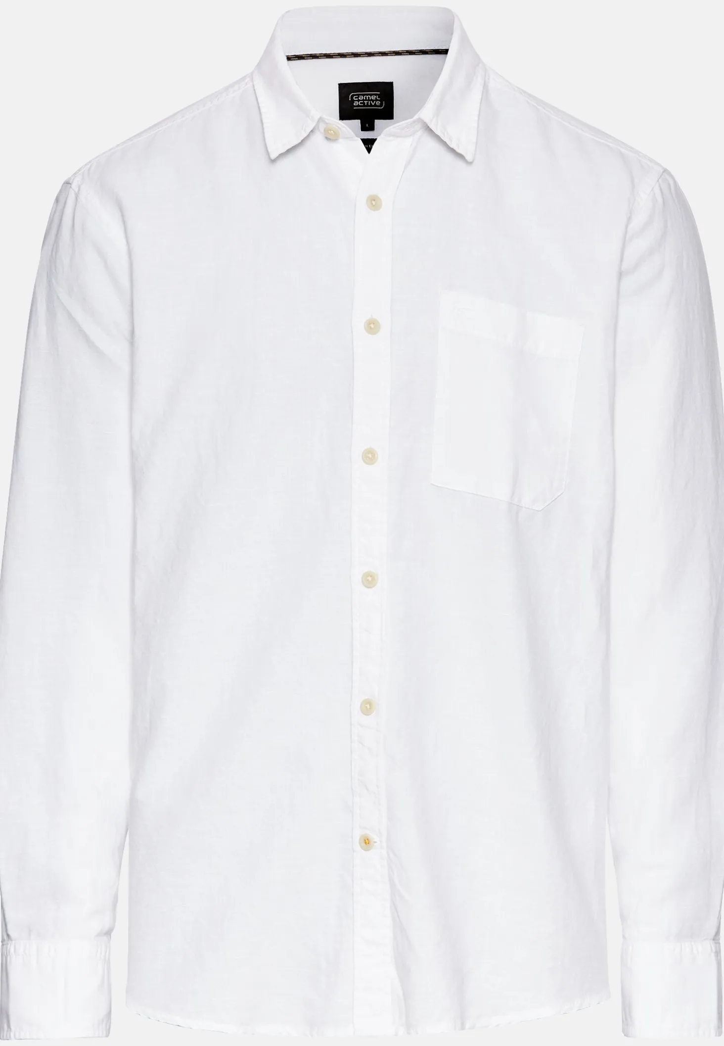 Langarm-Leinenhemd mit Soft-Wash-Veredelung