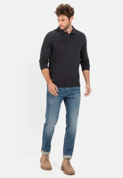 Langarm-Poloshirt aus reiner Baumwolle