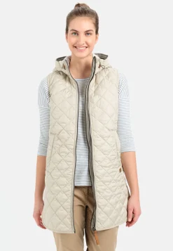 Lange Steppweste aus recyceltem Polyester