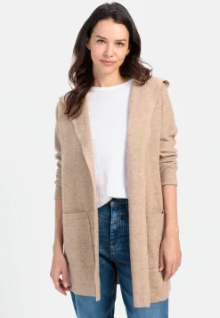 Langer Cardigan mit Kapuze